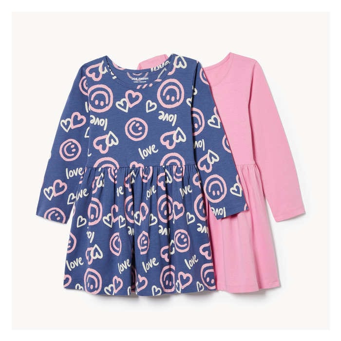 Toddler Girls' 2 Pack Long Sleeve Dress